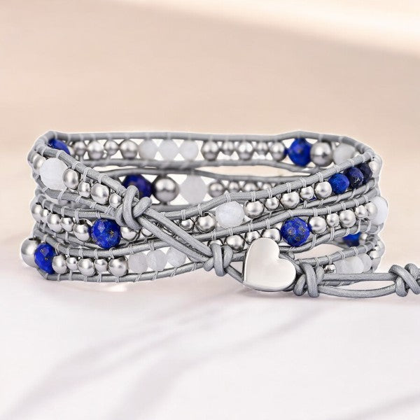 Bracelet enveloppant de protection en lapis céleste