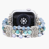 Bracelet extensible nomade artisanal en jaspe pour Apple Watch