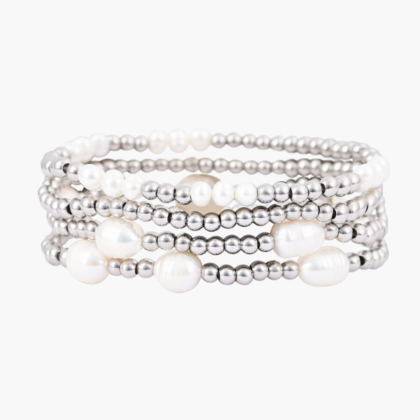 Ensemble de bracelets en perles et argent