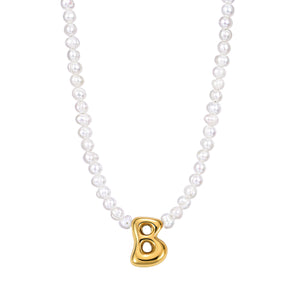 Collier Initial en Perles Bulles