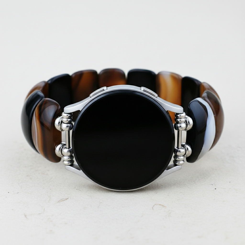 Bracelet extensible Bohemian Onyx Elegance pour Samsung Galaxy Watch