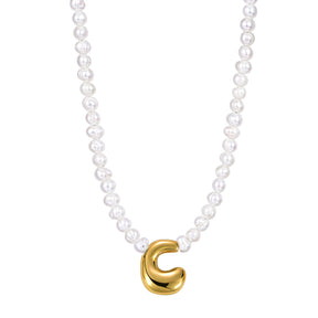 Collier Initial en Perles Bulles