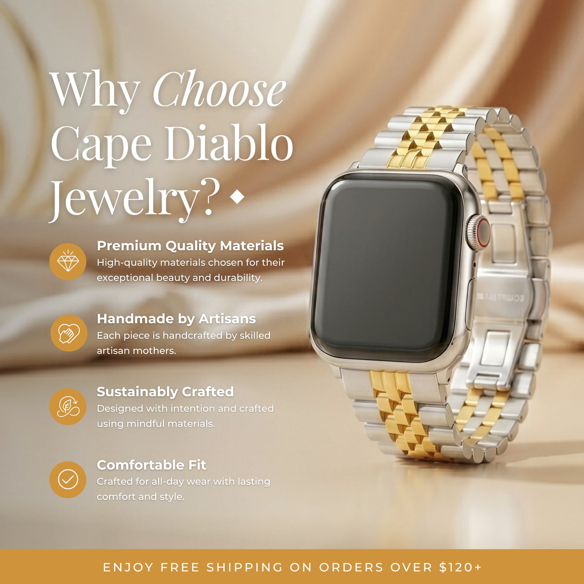 Bracelet Apple Watch classique en or de luxe