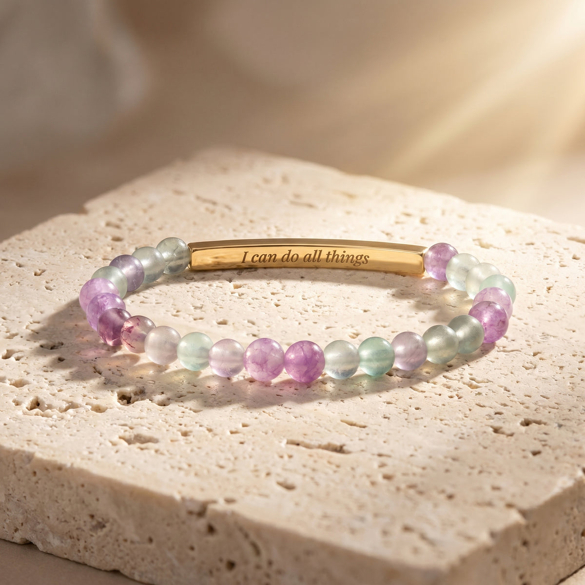 Bracelet en pierre de lavande Message secret