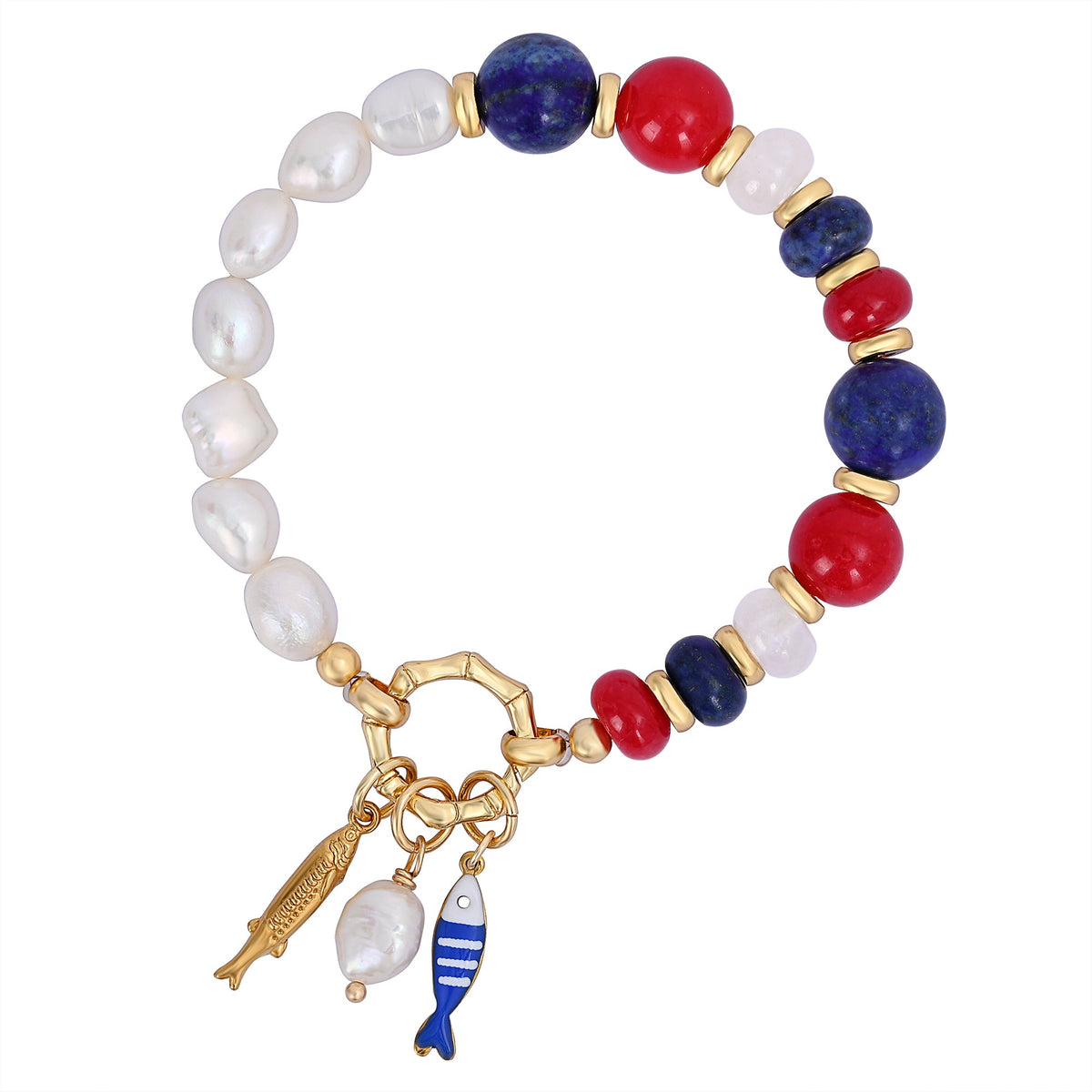 Bracelet charm perle de lapis