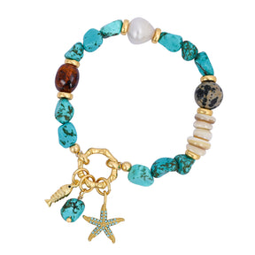 Bracelet charm marée turquoise