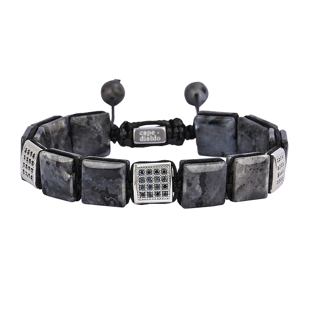 Bracelet pour homme en labradorite noire