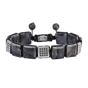 Bracelet pour homme en labradorite noire