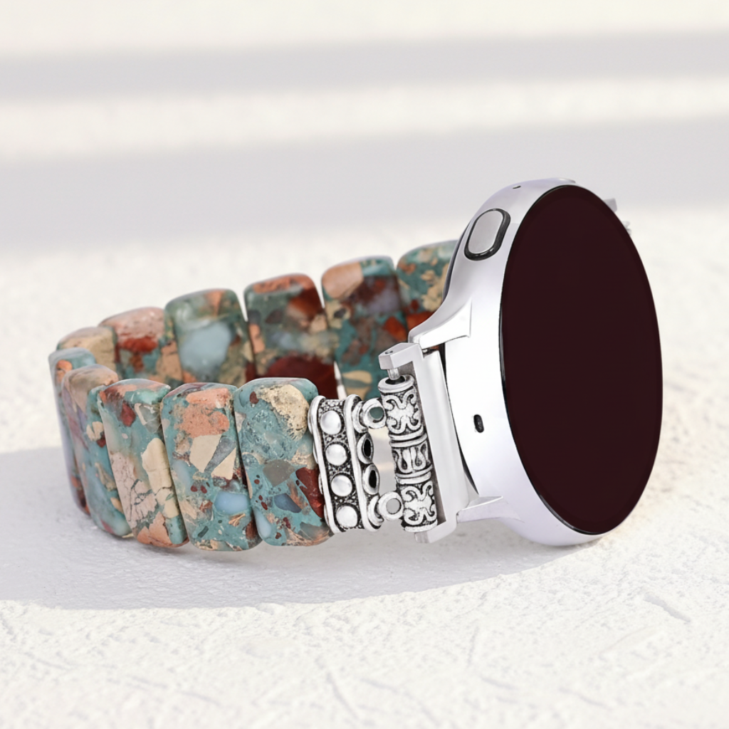 Bracelet extensible en jaspe tibétain Earth pour Apple Watch
