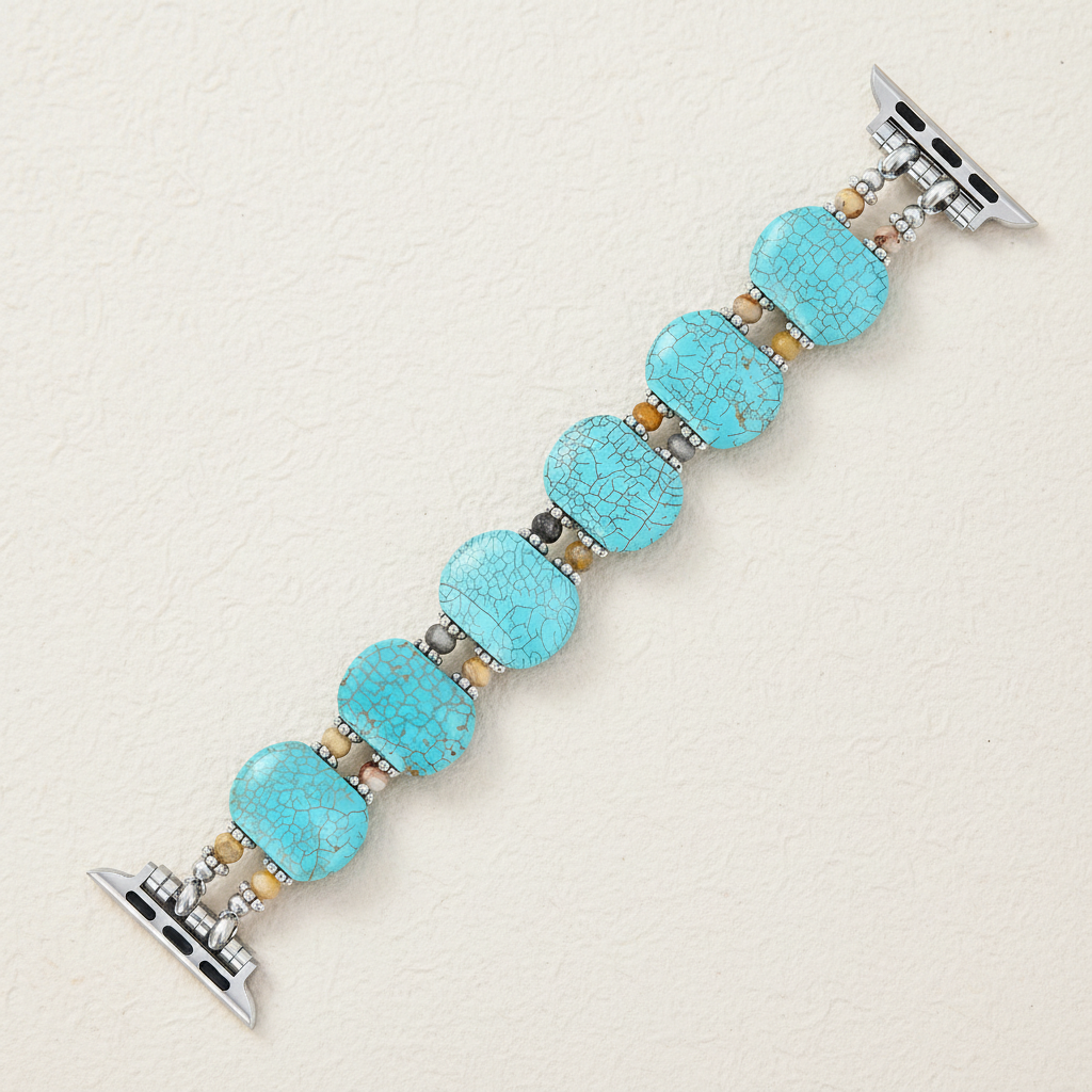 Bracelet extensible Horizon en howlite turquoise pour Apple Watch
