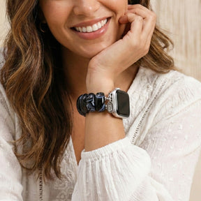 Bracelet Apple Watch en agate marbre noir