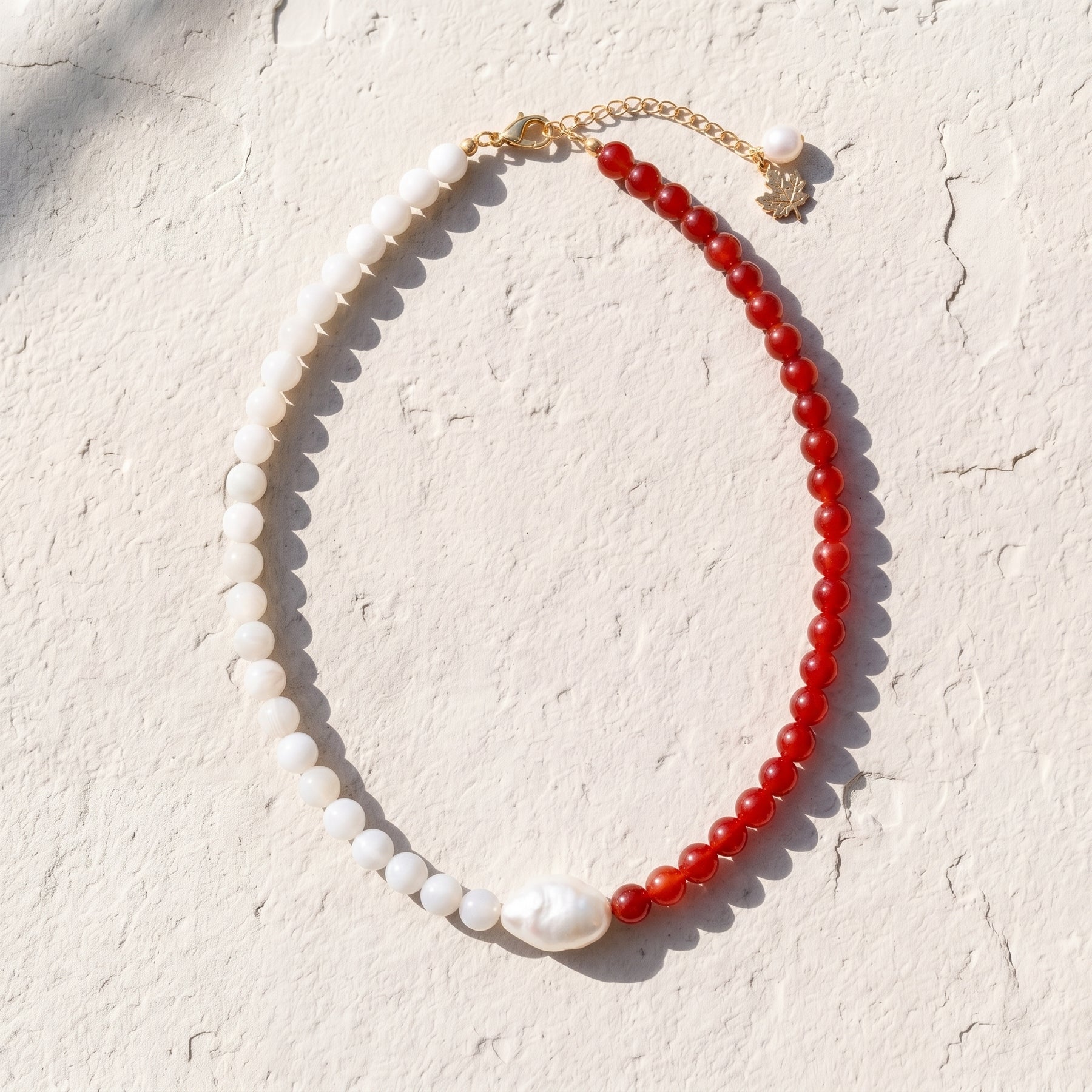 Collier perlé en perles d'érable du Canada Pearl