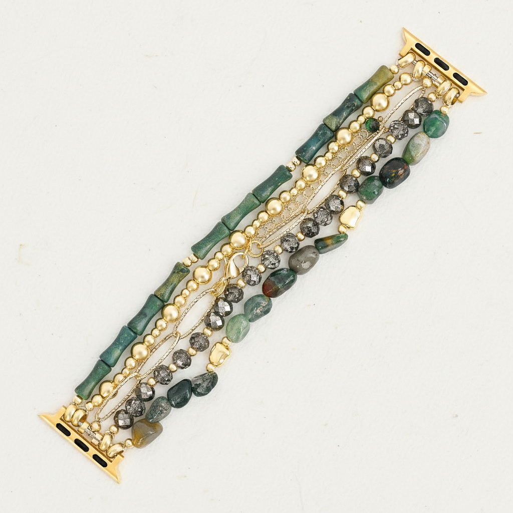 Bracelet extensible verdoyant doré pour Apple Watch
