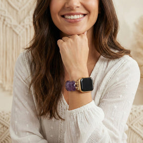 Bracelet extensible de protection en améthyste de guérison Apple Watch