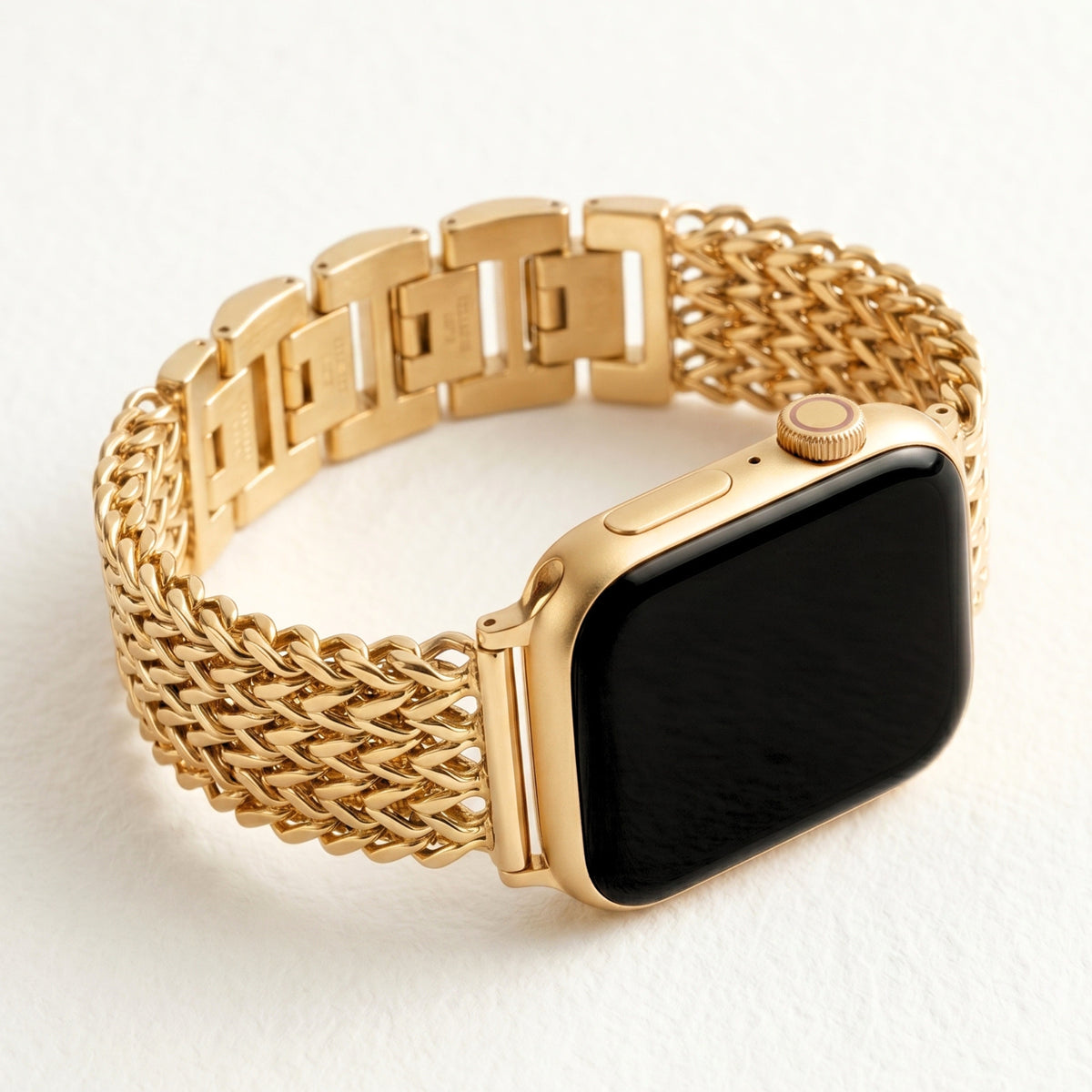 Bracelet Apple Watch de luxe en chaîne dorée