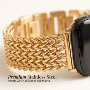 Bracelet Apple Watch de luxe en chaîne dorée