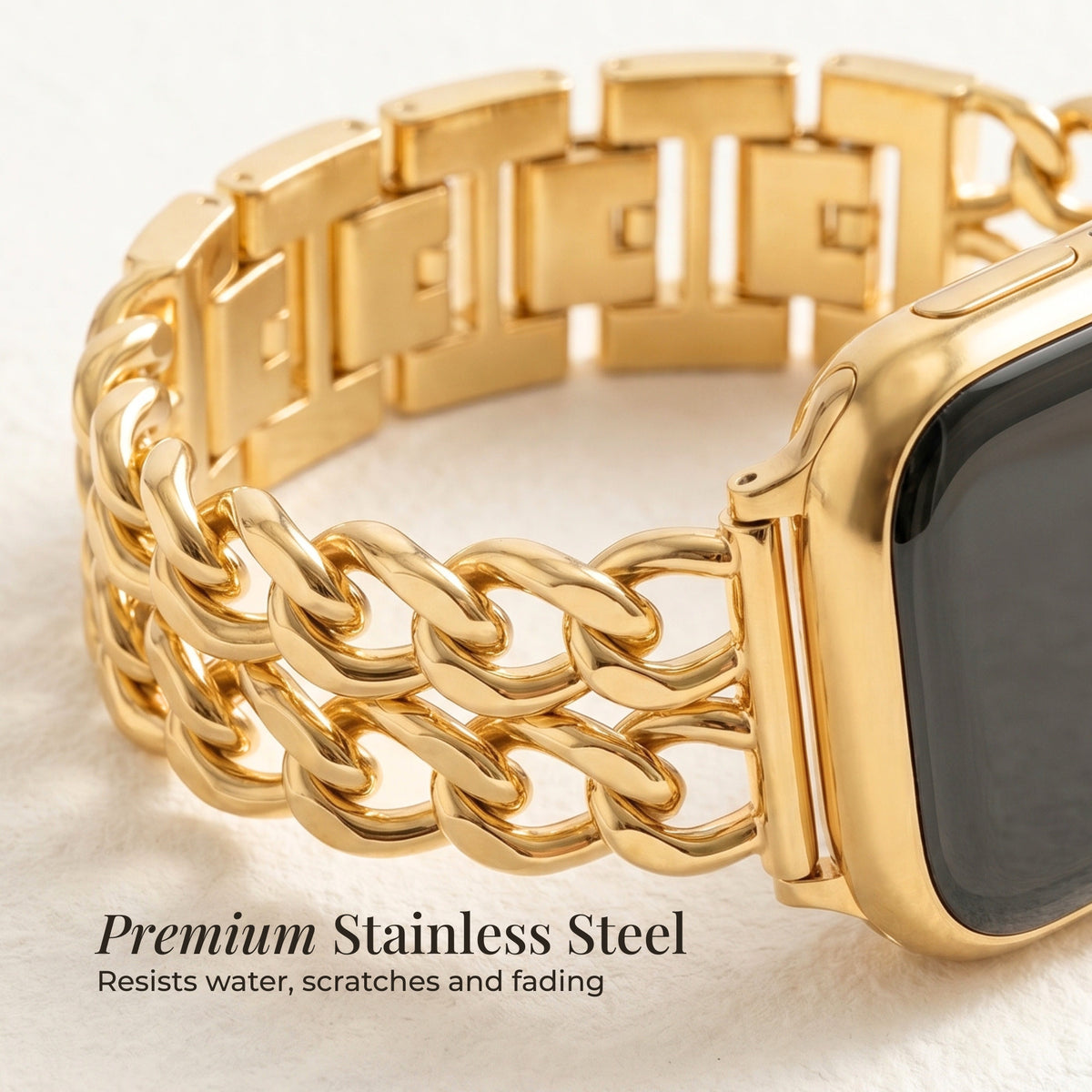 Bracelet Apple Watch de luxe courbe or