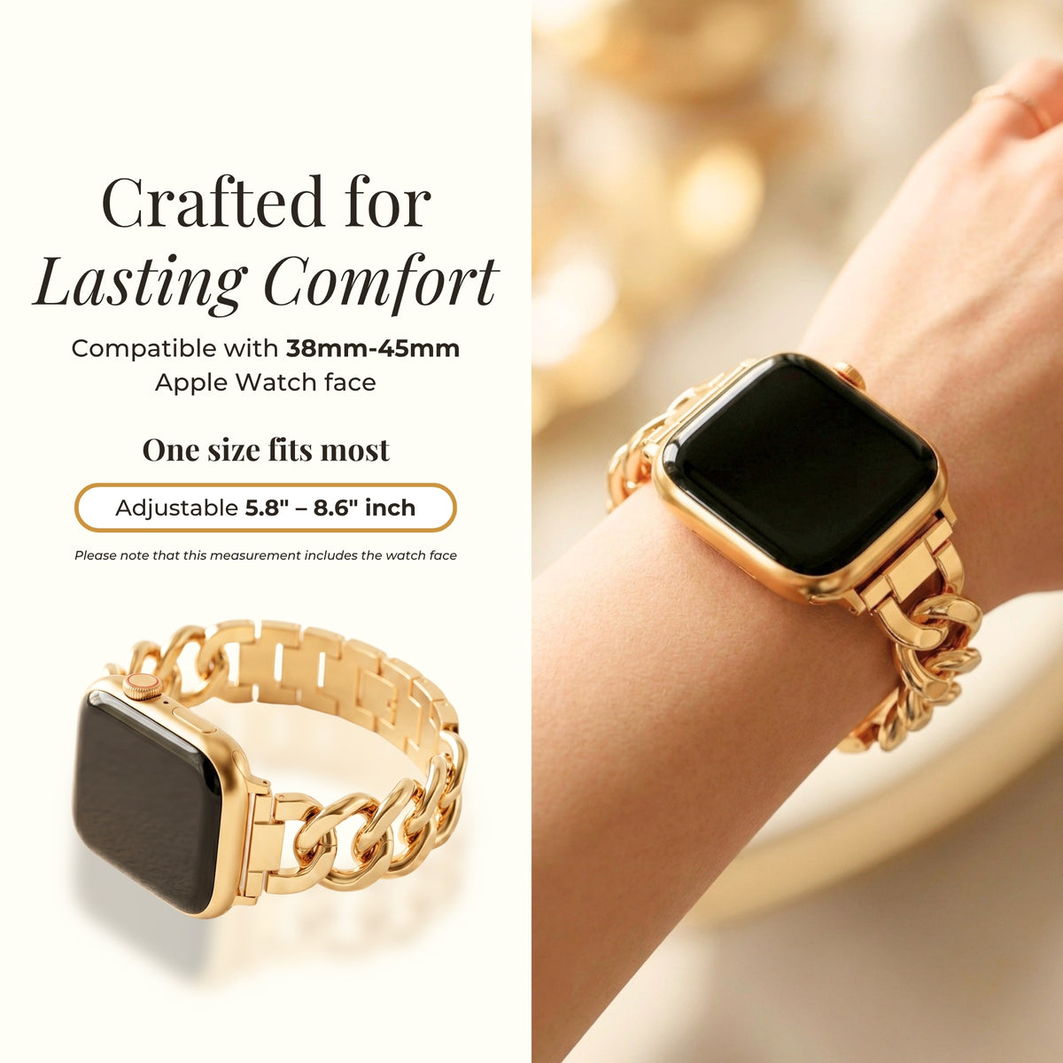 Bracelet Apple Watch de luxe en or tressé