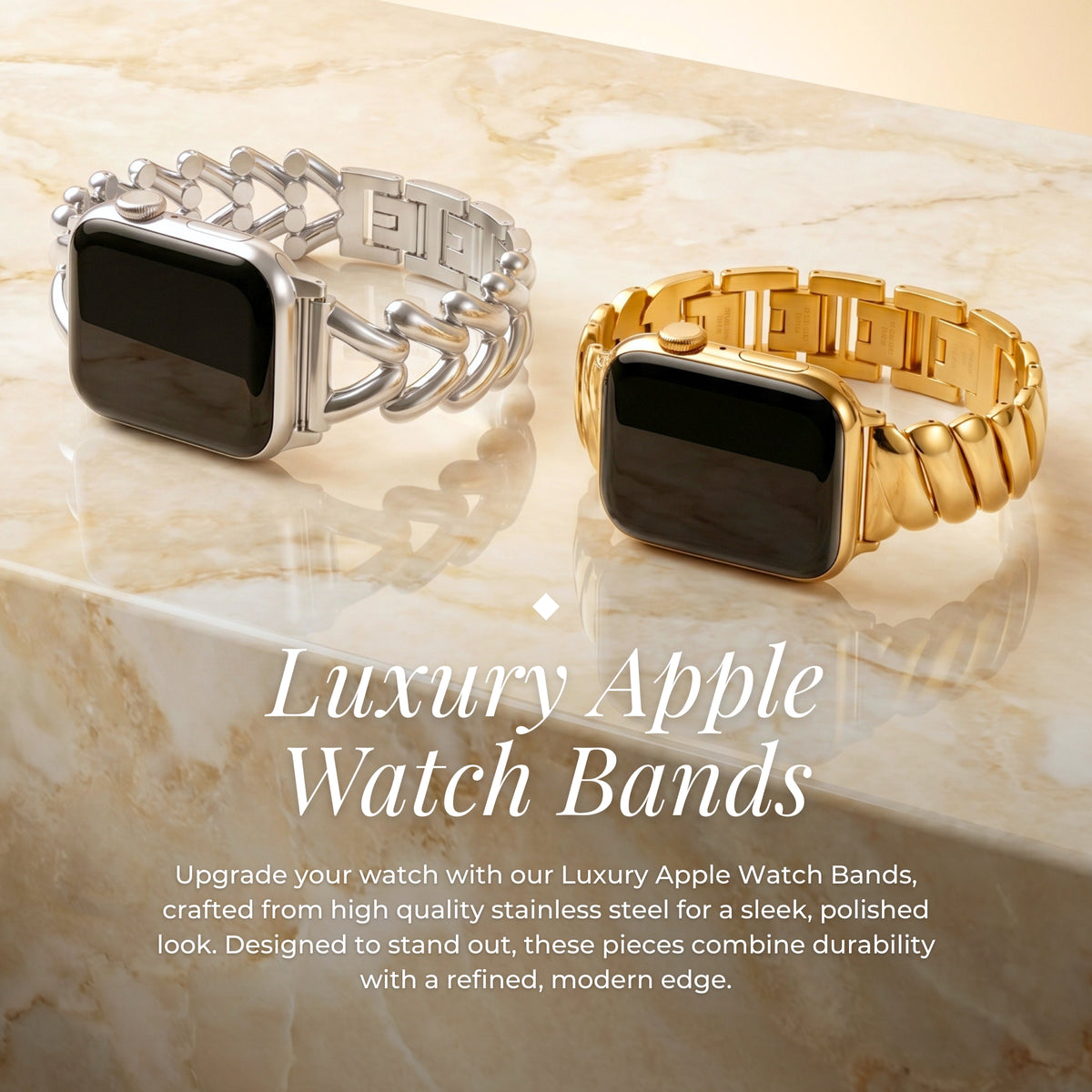 Bracelet Apple Watch de luxe en or tressé