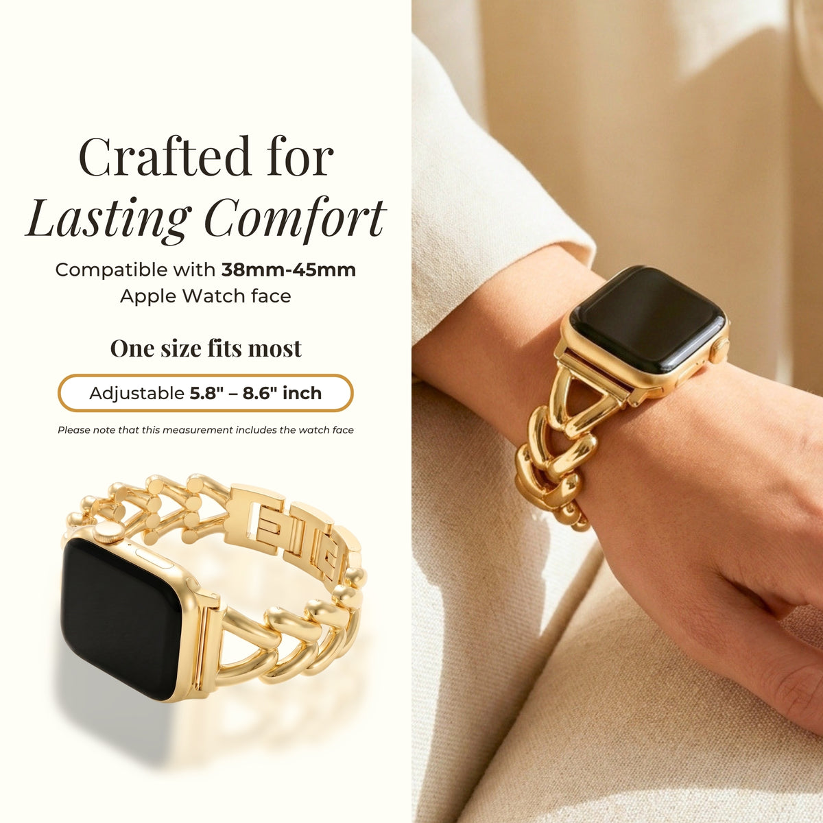 Bracelet de luxe Apple Watch en tresse dorée