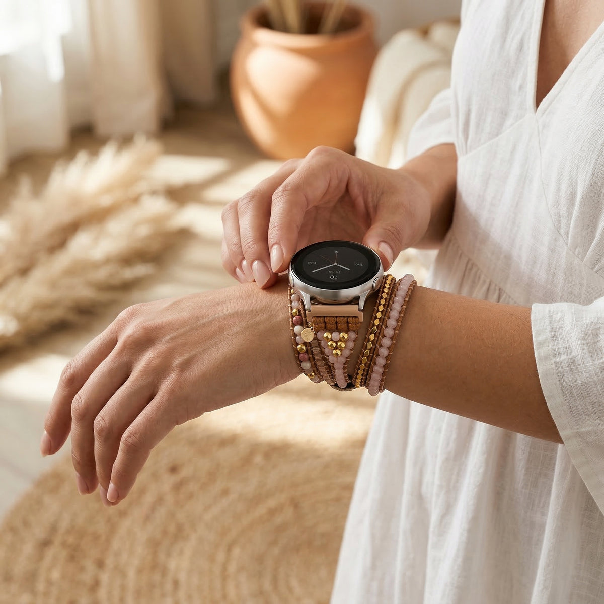 Bracelet Samsung Galaxy en quartz rose doré