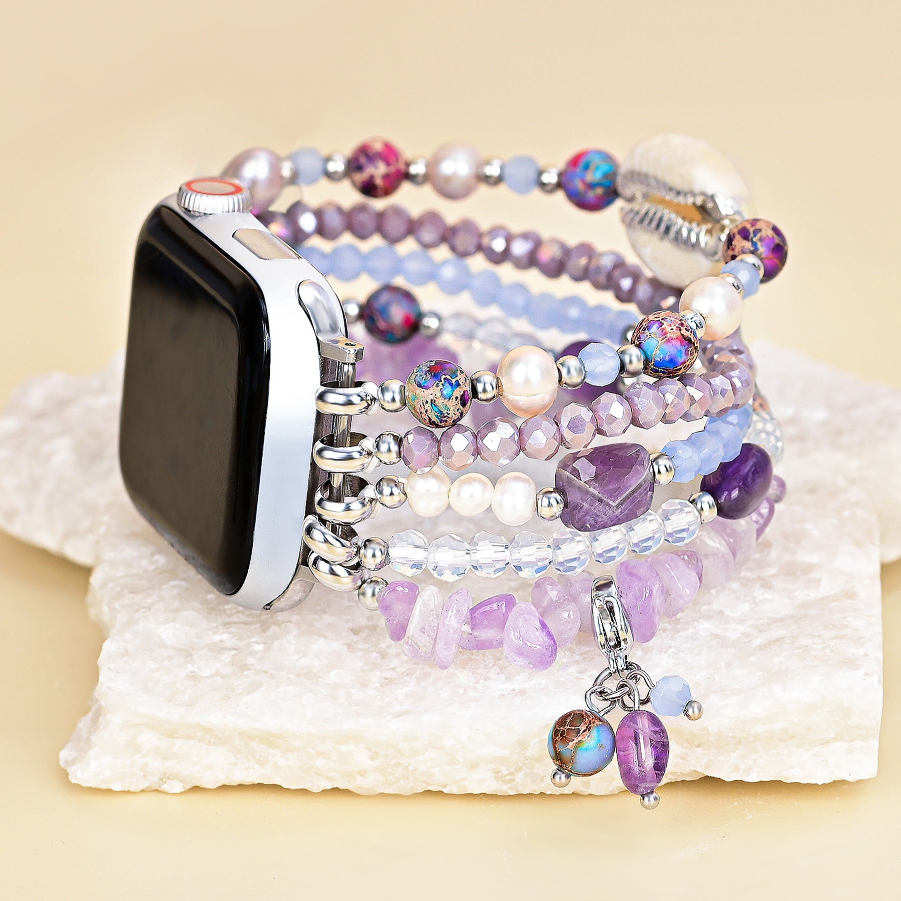 Bracelet extensible Apple Watch couleur rivage lilas