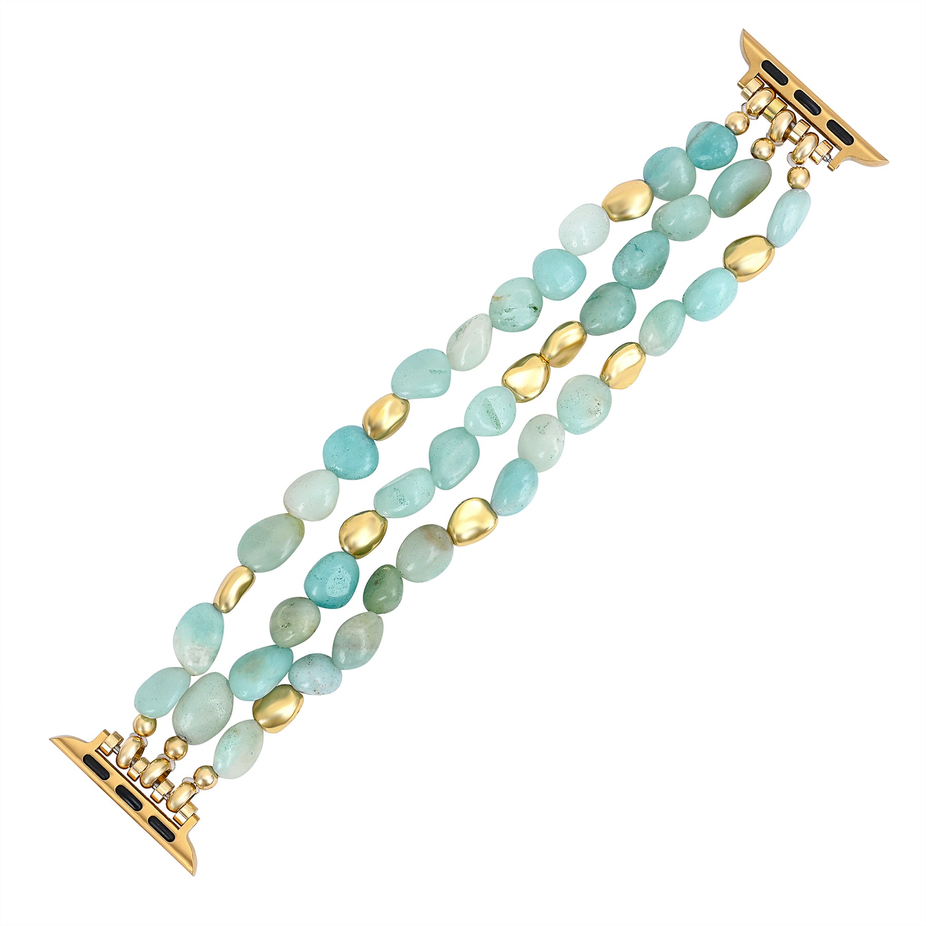 Bracelet extensible en pépite d'or amazonite pour Apple Watch