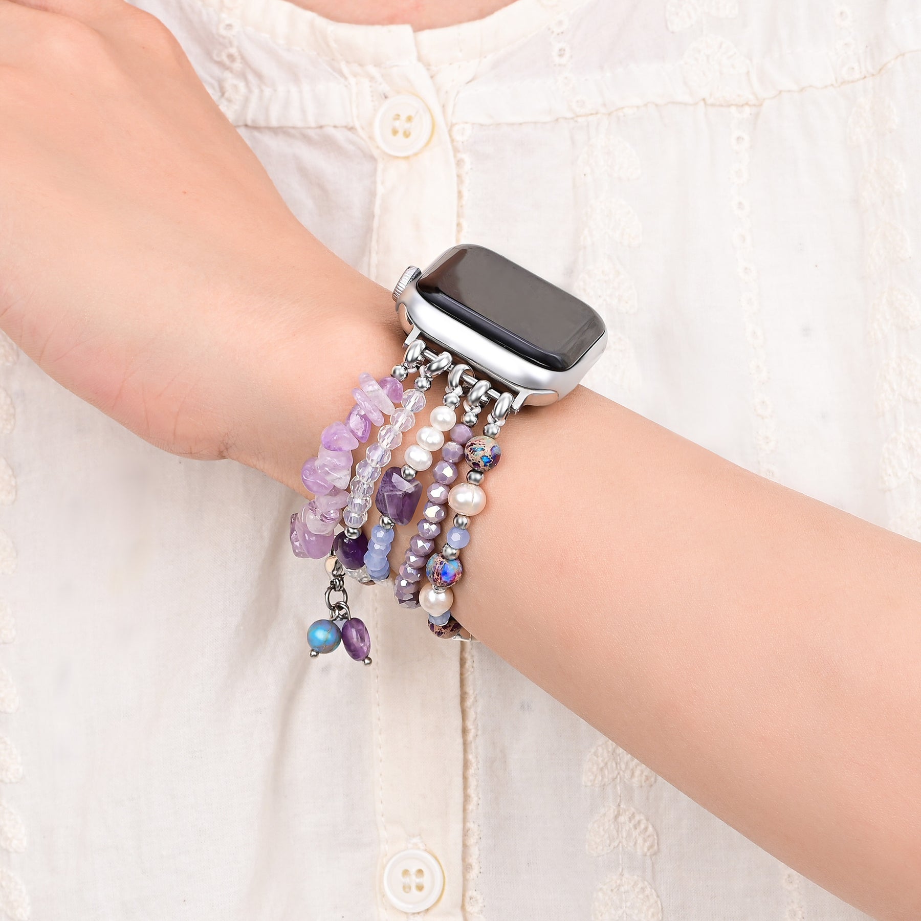 Bracelet extensible Apple Watch couleur rivage lilas