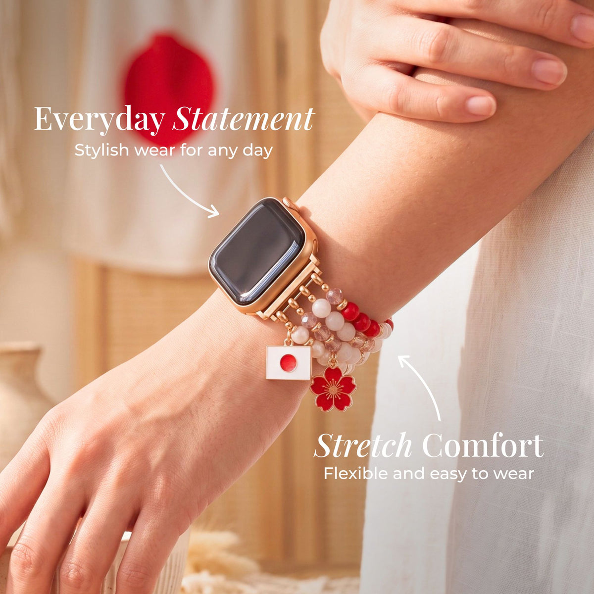 Bracelet Apple Watch extensible Sakura Bloom Japon