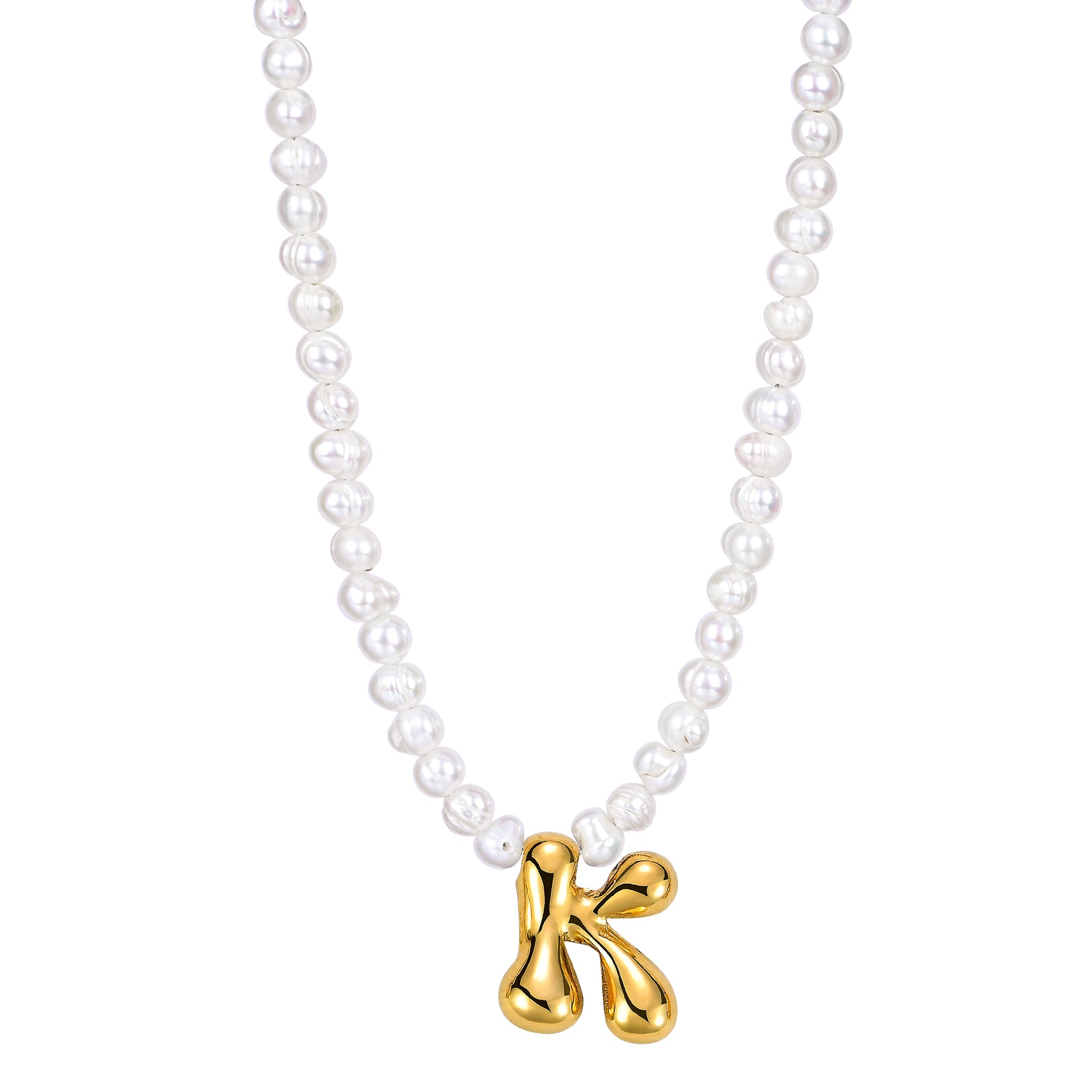 Collier Initial en Perles Bulles