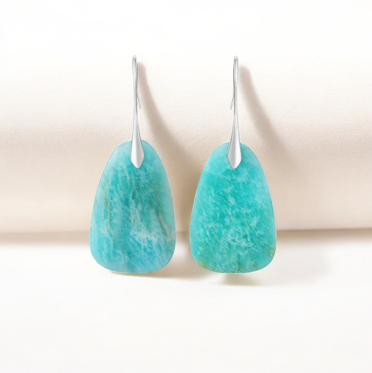 Boucles d'oreilles pendantes de protection en amazonite