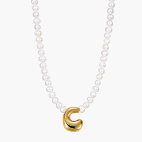 Collier Initial en Perles et Bulles