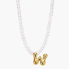 Collier Initial en Perles et Bulles