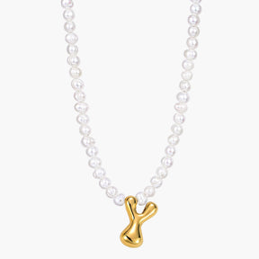 Collier Initial en Perles et Bulles