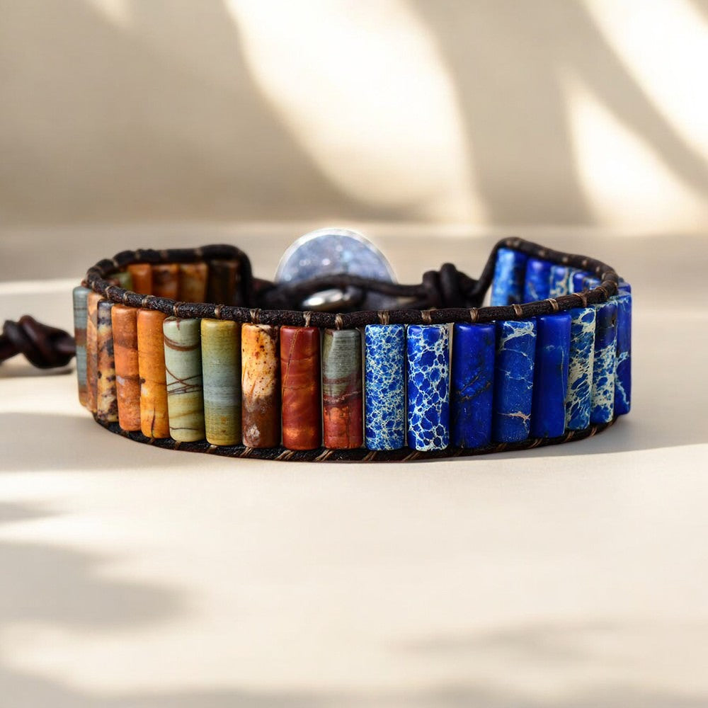 Bracelet en jaspe guerrier pour homme