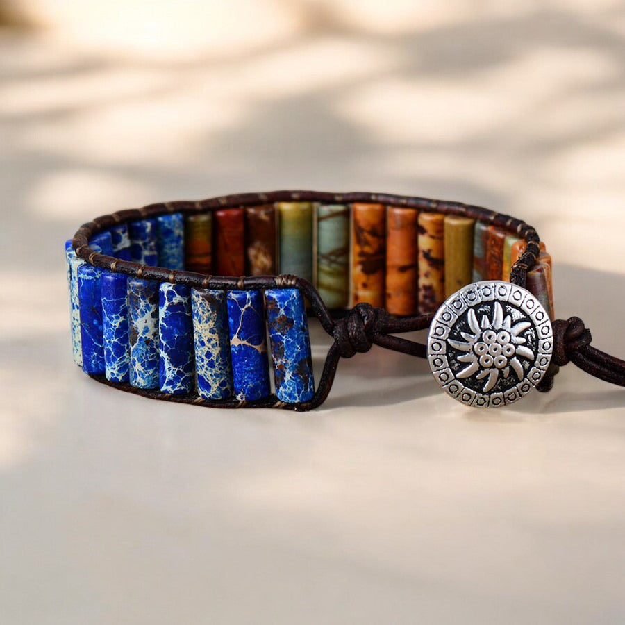 Bracelet en jaspe guerrier pour homme