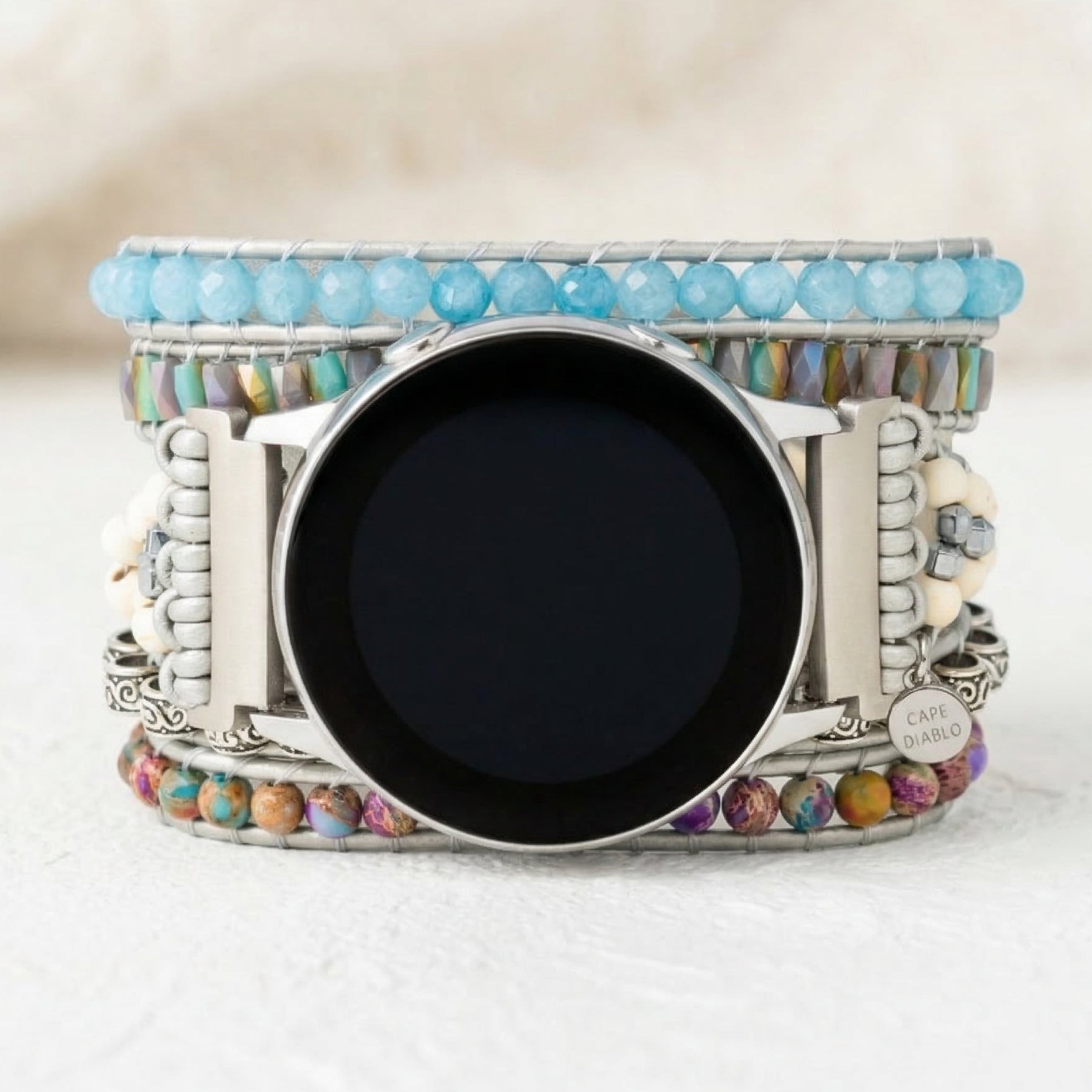 Bracelet de montre Samsung Galaxy en jaspe océan protection