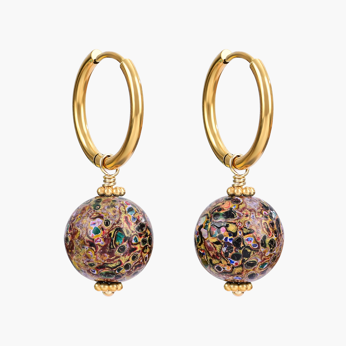 Boucles d'oreilles créoles Cosmic Bloom Speckle Orb