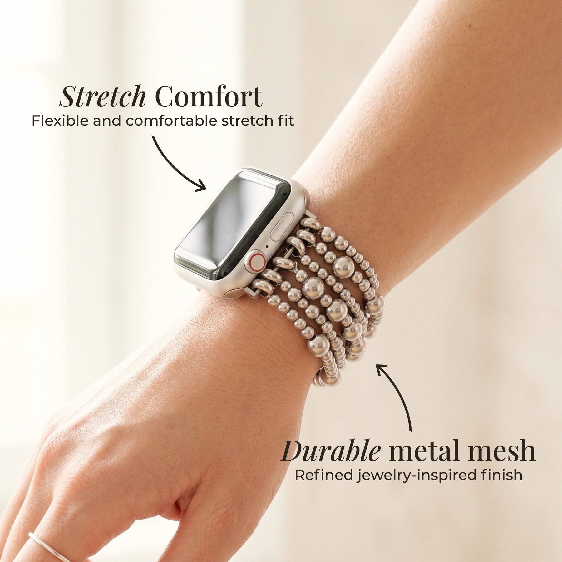 Bracelet extensible Platinum Demure pour Apple Watch