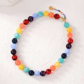 Collier épais à perles rouges