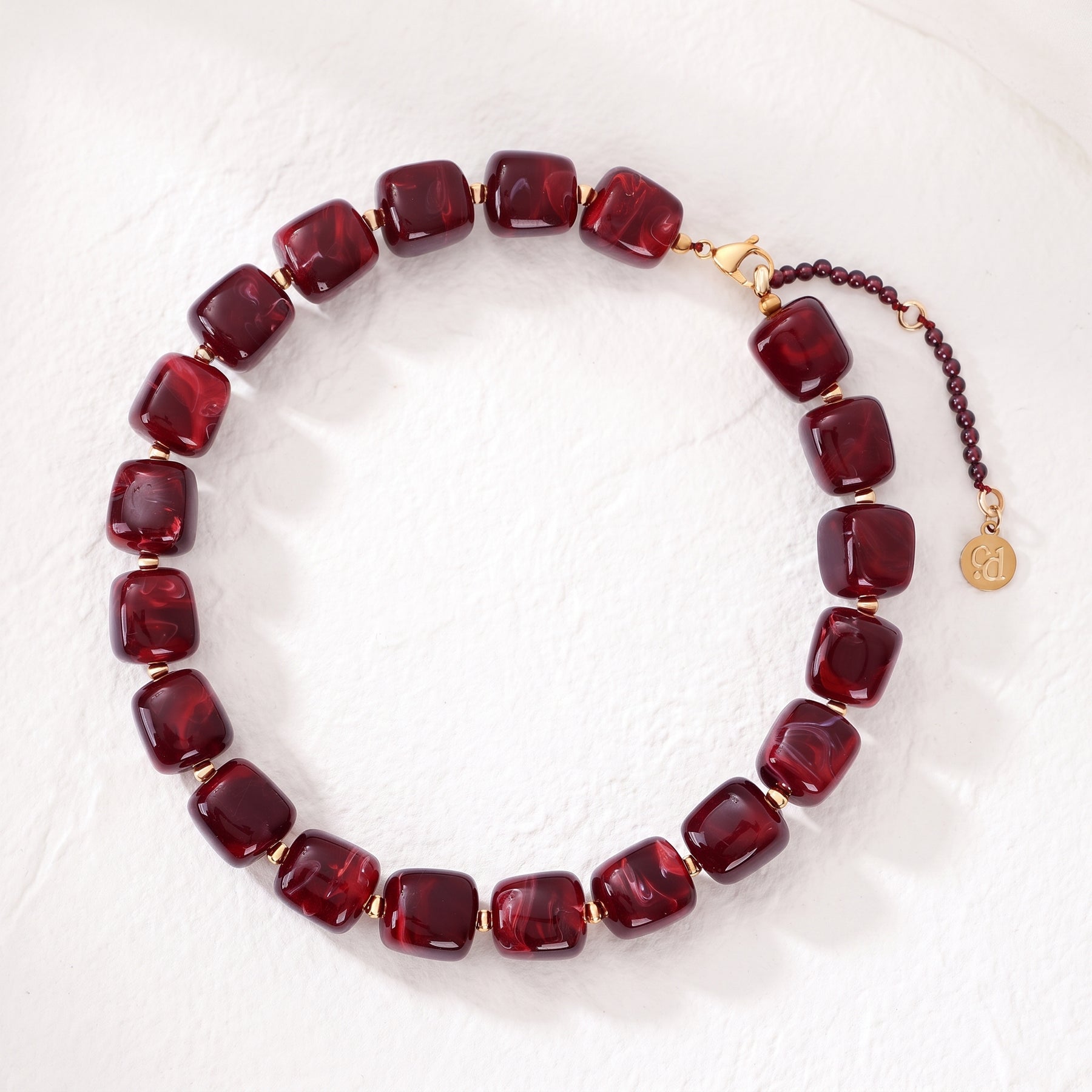 Collier à perles carrées épaisses Automne