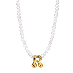 Collier Initial en Perles Bulles