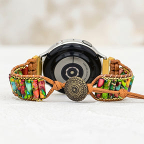 Bracelet de montre Samsung Galaxy en jaspe de la forêt tropicale