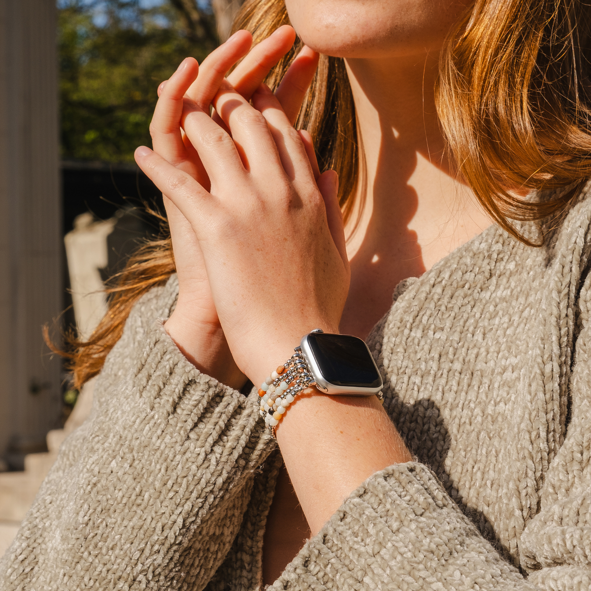 Bracelet extensible Amazonite Brilliance pour Apple Watch