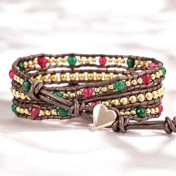 Bracelet Enveloppant Cœur Joyeux Noël