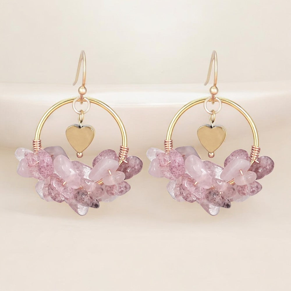 Boucles d'oreilles Pierres d'Amour de la Saint-Valentin