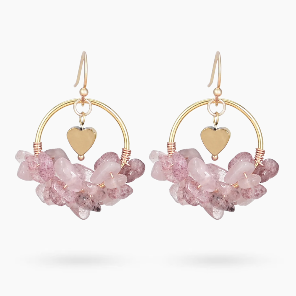 Boucles d'oreilles Pierres d'Amour de la Saint-Valentin
