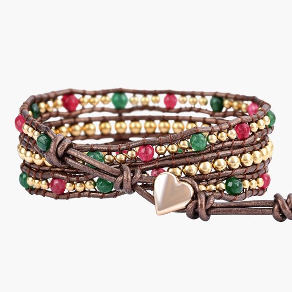 Bracelet enroulé en forme de cœur « Joyeux Noël »