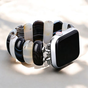 Bracelet extensible Obsidian Frost Agate pour Apple Watch
