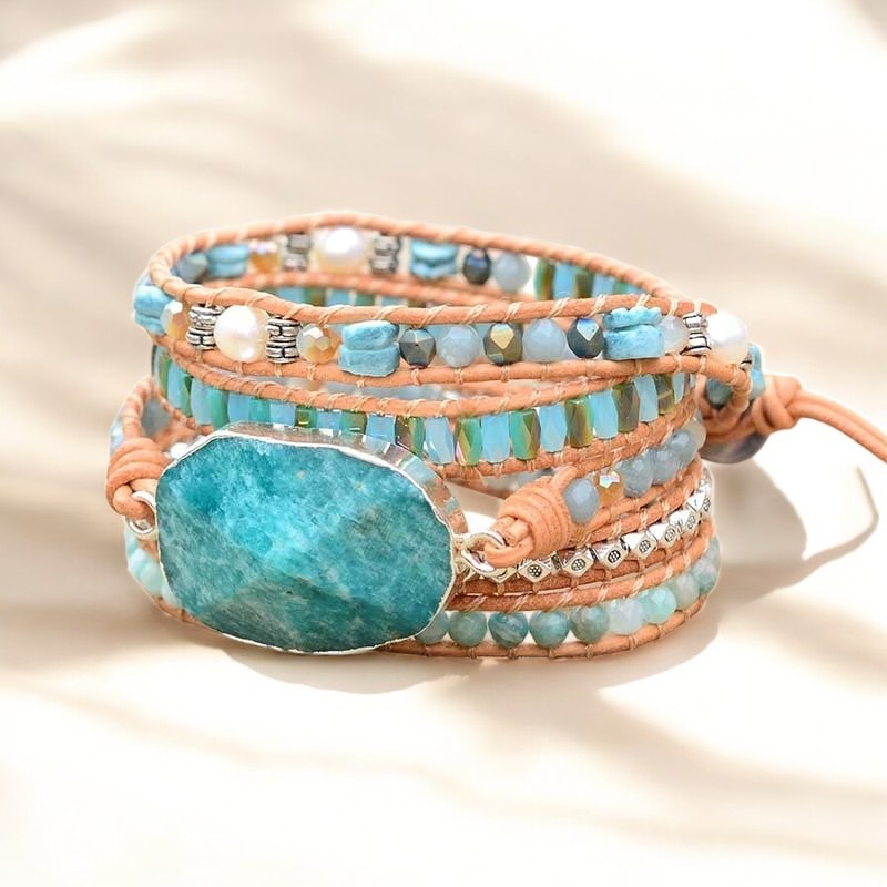 Bracelet enveloppant Amazonite Paradis sur Terre